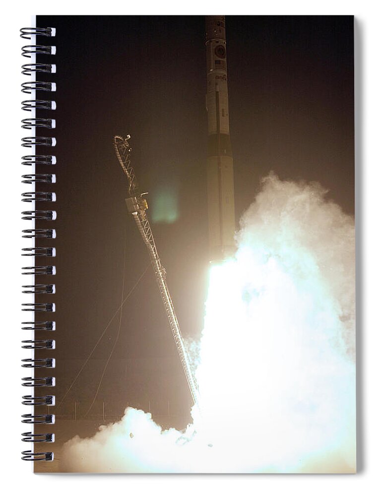 Astronomy Spiral Notebook featuring the photograph Minotaur Rocket Launch by Science Source