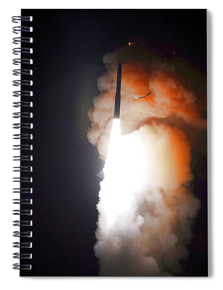 Missile Spiral Notebook featuring the photograph Minuteman IIi Missile Test by Science Source