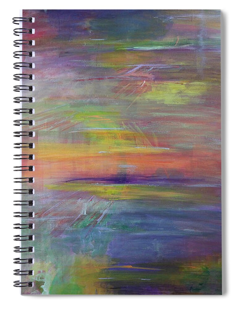 Abstract Painting Spiral Notebook featuring the painting Mirage1a by Carrie Godwin