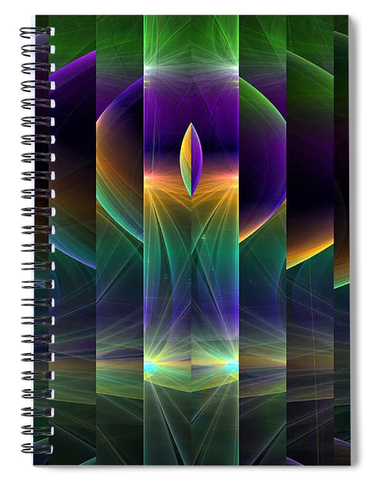 Mirror Spiral Notebook featuring the digital art Mirrored by Gary Blackman