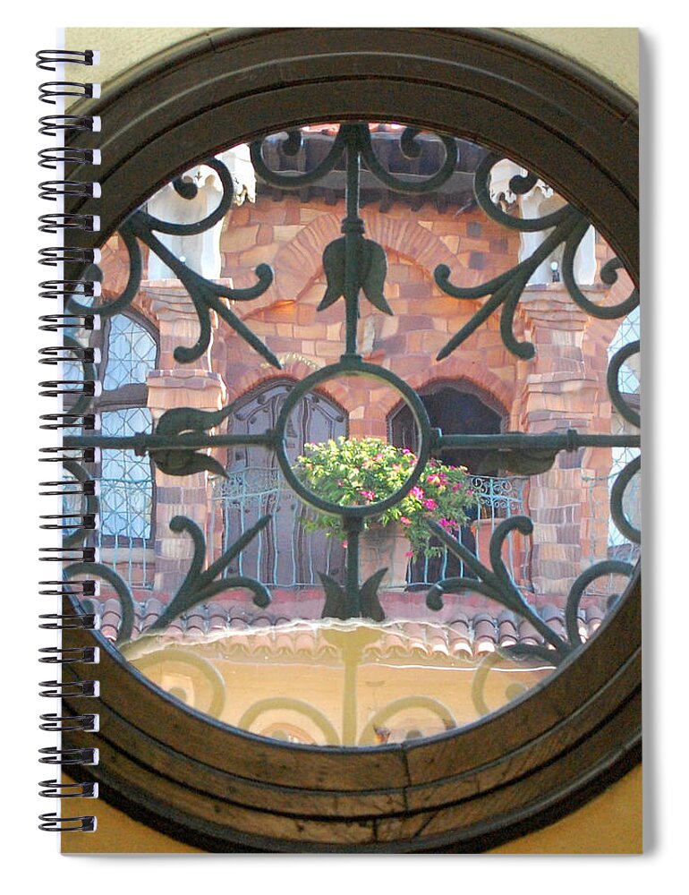 Mission Inn Spiral Notebook featuring the photograph Mission Inn Window by Amy Fose