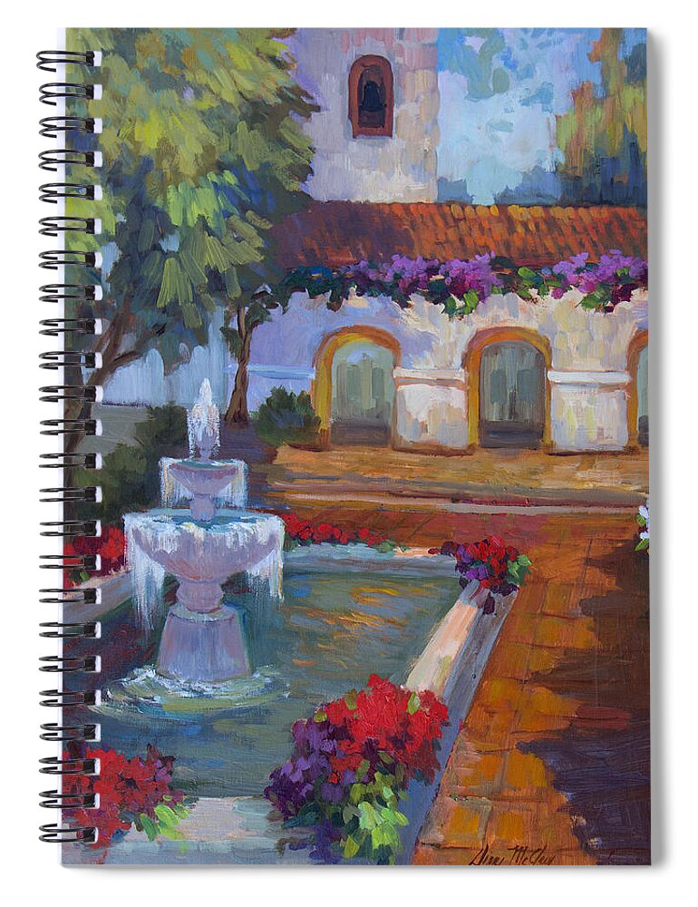 Mission Spiral Notebook featuring the painting Mission Via Dolorosa by Diane McClary