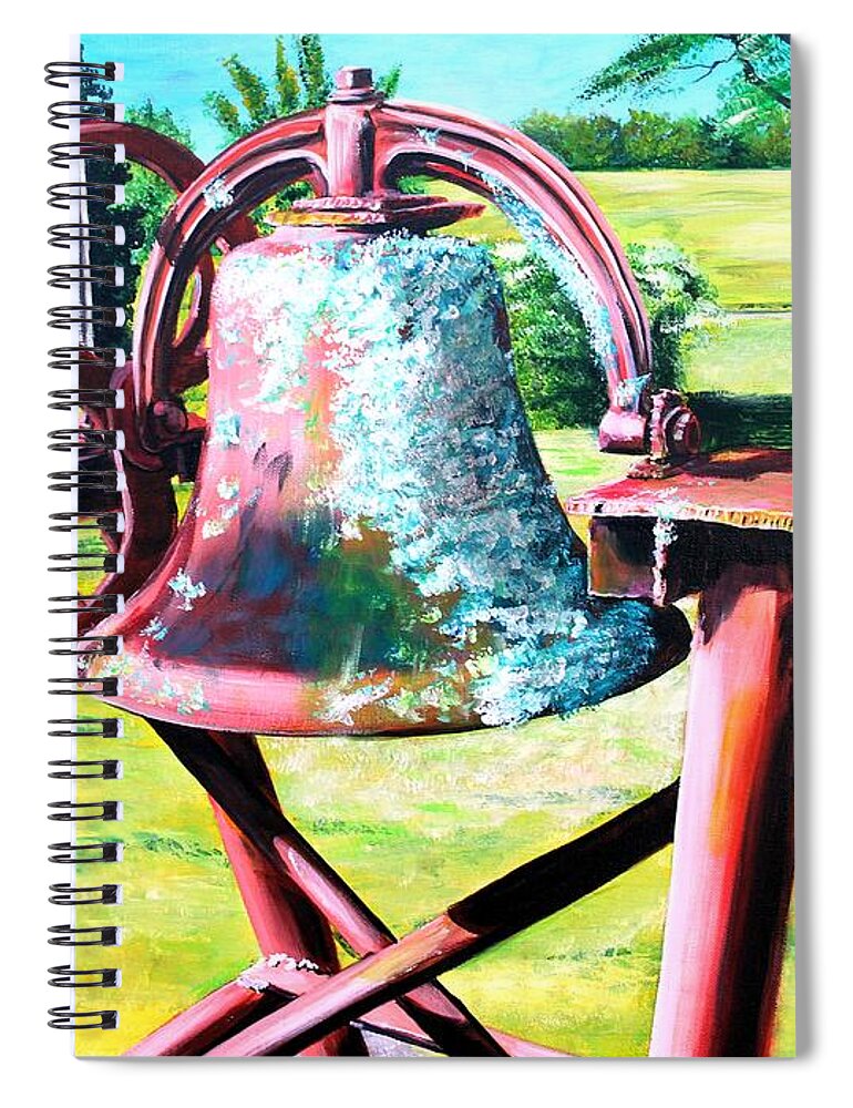 Bell Spiral Notebook featuring the painting Mississippi Plantation Bell by Karl Wagner