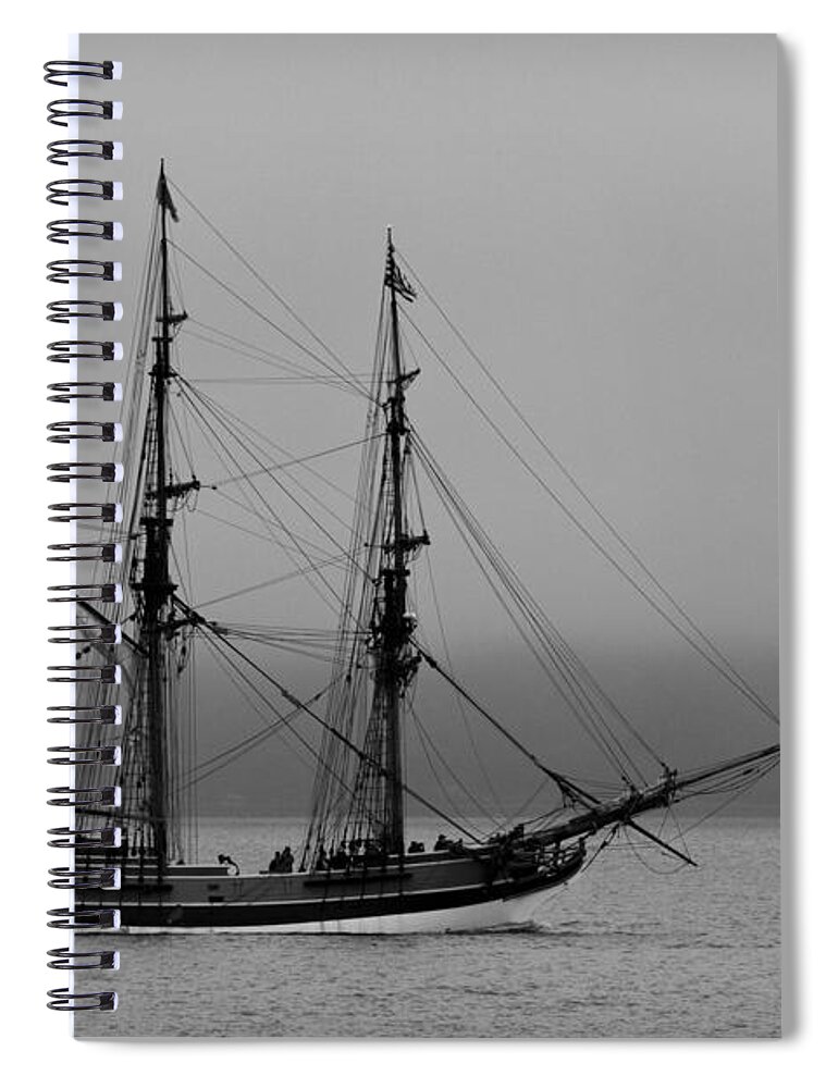 Sailing Spiral Notebook featuring the photograph Misty Morning by Carrie Cranwill