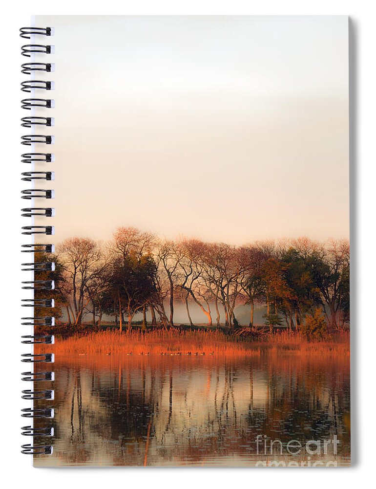 Mist Spiral Notebook featuring the photograph Misty Winter's Morning by Angela DeFrias