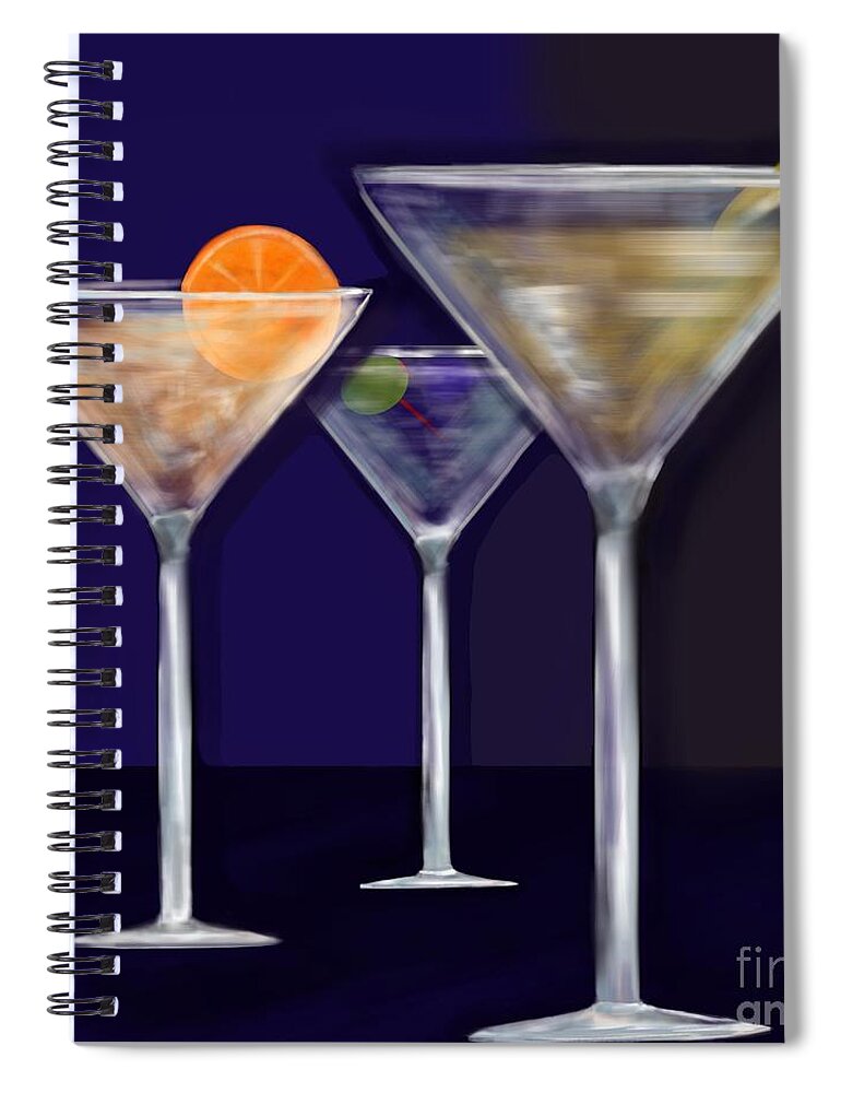 Alcohol Spiral Notebook featuring the digital art Mixed Martini's by Christine Fournier