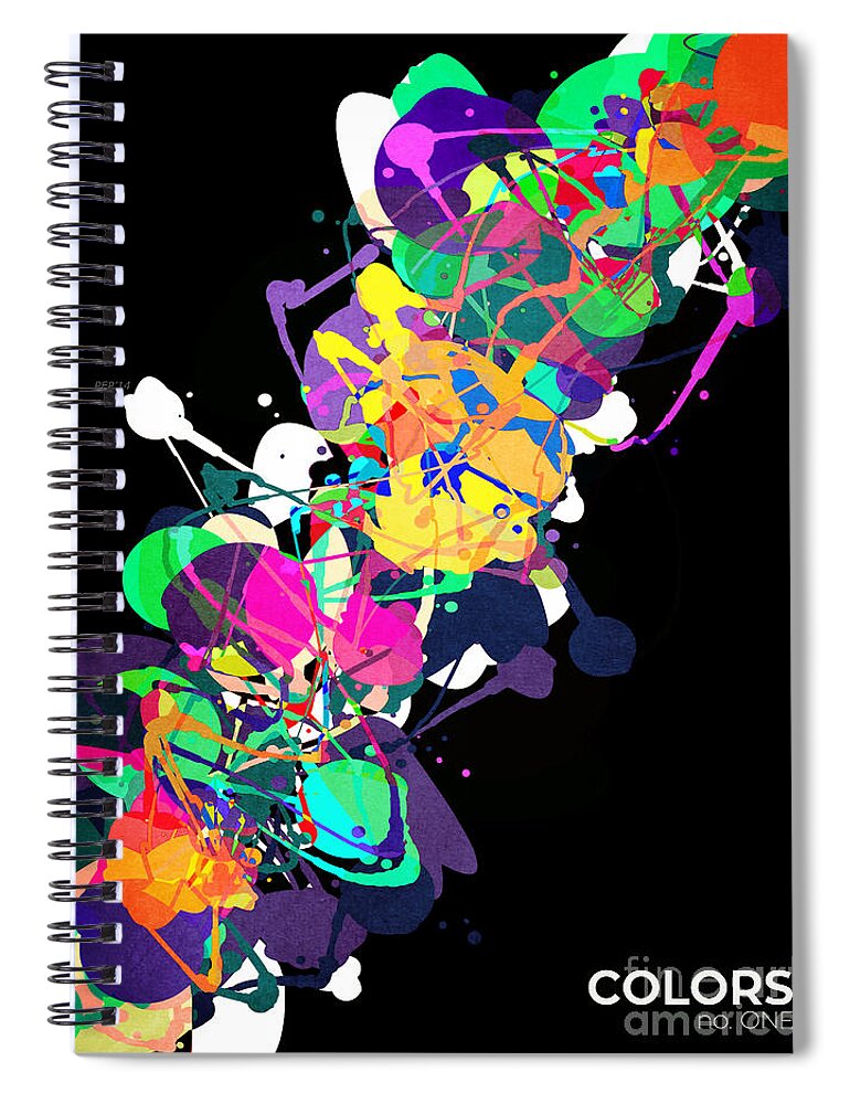 Mixed Media Spiral Notebook featuring the digital art Mixed Media Colors 1 by Phil Perkins