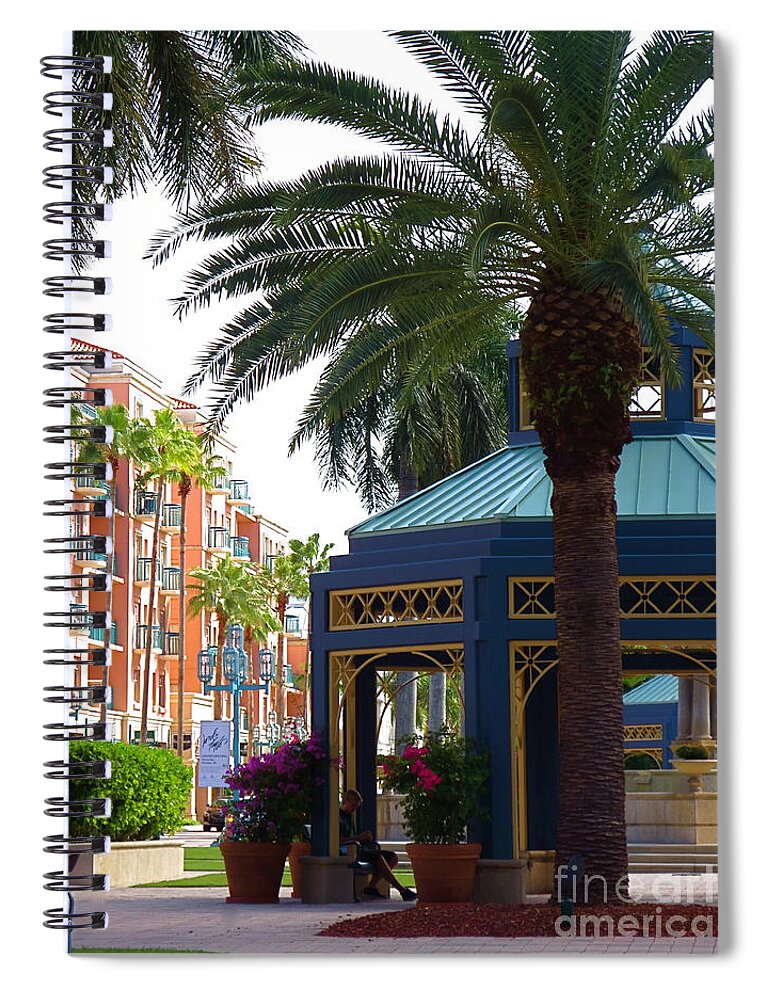 Mizner Park Gazebo Boca Raton Fl Spiral Notebook featuring the photograph Mizner Park Gazebo Boca Raton Fl by Robert Birkenes