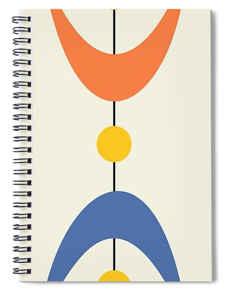Mid Century Modern Spiral Notebook featuring the digital art Mobiles by Donna Mibus