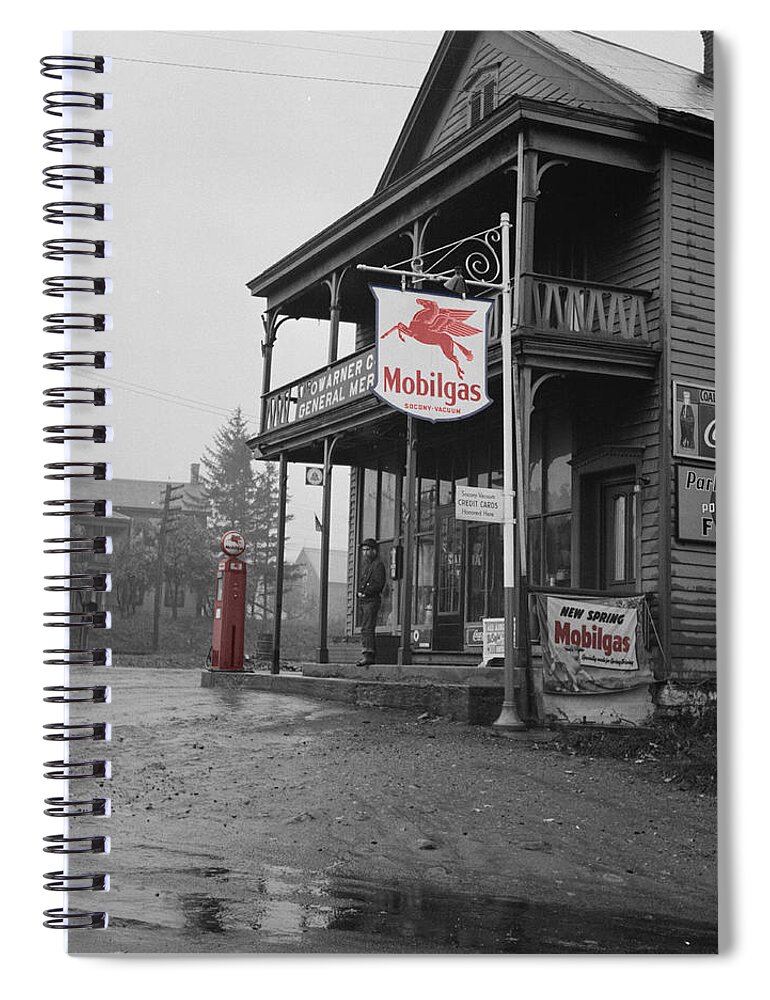 Mobil Spiral Notebook featuring the photograph Mobilgas by Andrew Fare