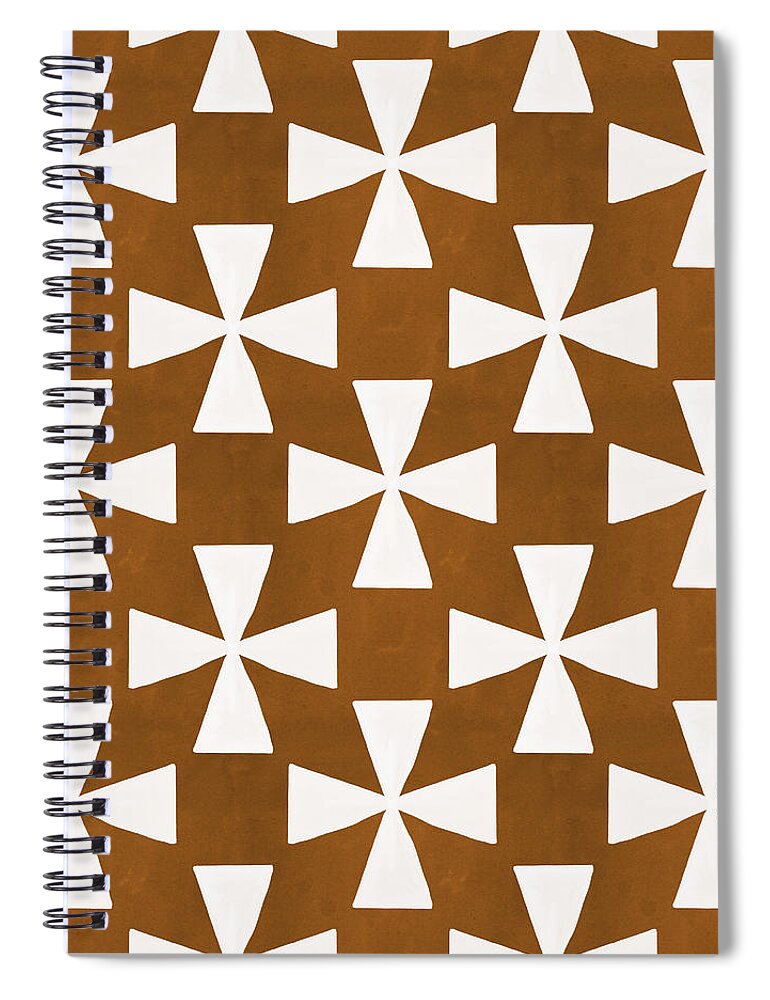 Pattern Spiral Notebook featuring the painting Mocha Twirl by Linda Woods