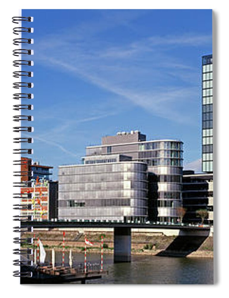 Panoramic Spiral Notebook featuring the photograph Modern Buildings In A City by Murat Taner