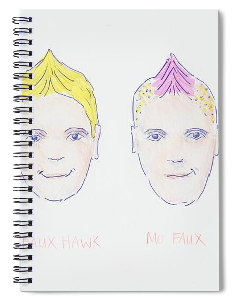 Mohawk Faux Hawk Hairstyle Cartoon Spiral Notebook