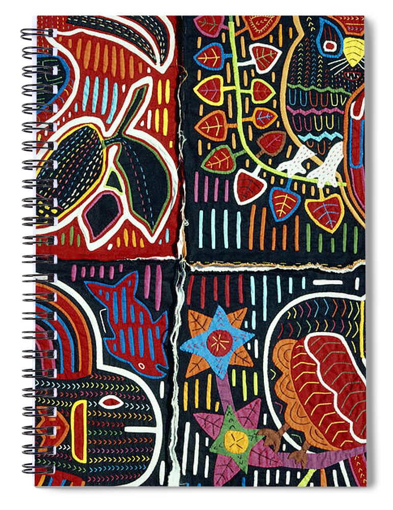 Applique Spiral Notebook featuring the photograph Mola Textiles by George Holton
