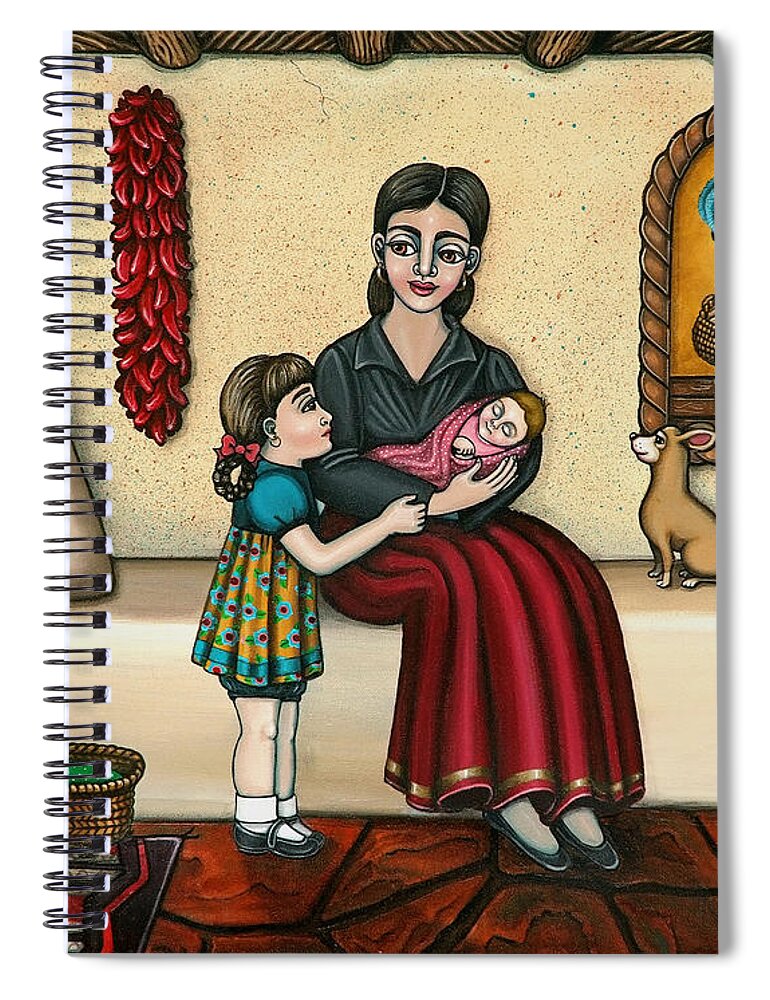 Moms Spiral Notebook featuring the painting Momma Do You Love Me? by Victoria De Almeida