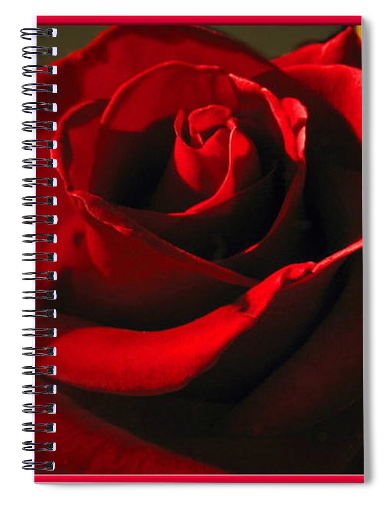 Rose Spiral Notebook featuring the photograph Mom's Red Rose Happy Birthday Wife by Joyce Dickens