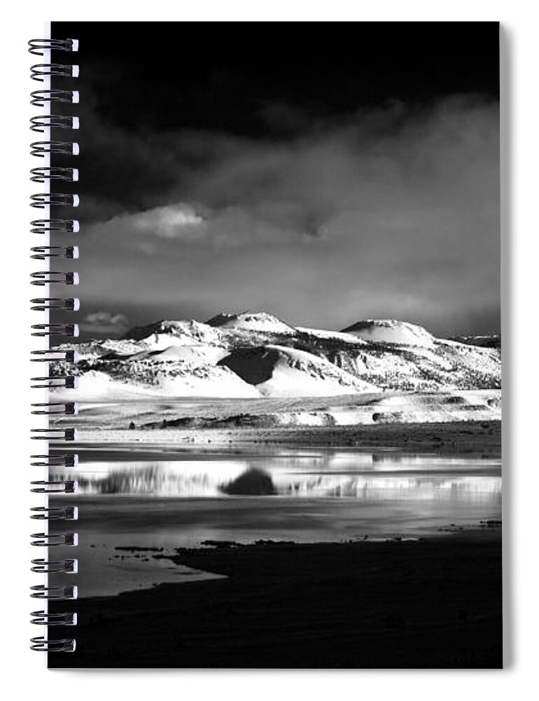 Black Spiral Notebook featuring the photograph Mono Craters by Cat Connor