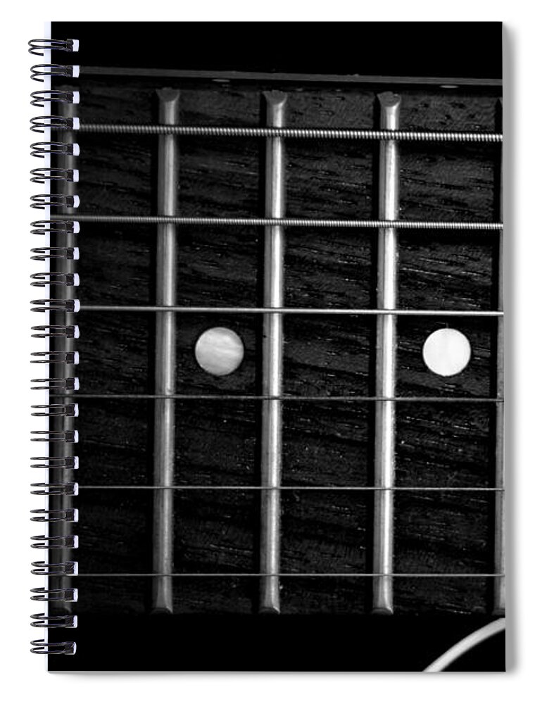 Fretboard Spiral Notebook featuring the photograph Monochrome Fretboard by David Weeks