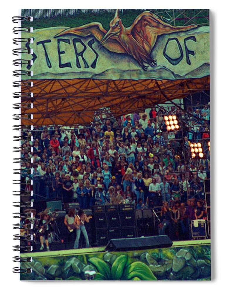 Monsters Of Rock Spiral Notebook featuring the photograph Monsters of Rock Stage while A C D C Started their Set - July 1979 by Daniel Larsen