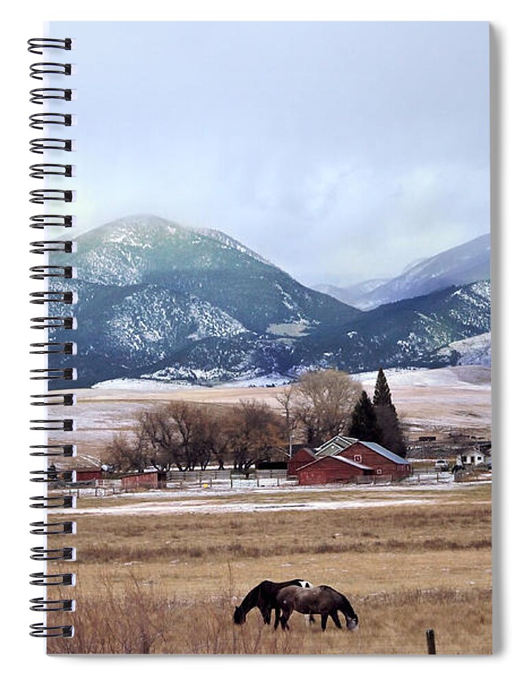 Montana Ranch Spiral Notebook featuring the photograph Montana Ranch - 1 by Kae Cheatham