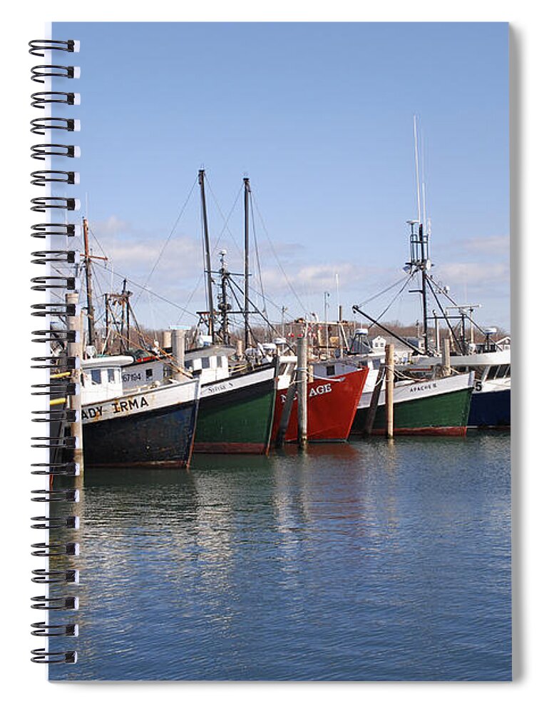 Boats Spiral Notebook featuring the photograph Montauk Fishing Boats by Bradford Martin