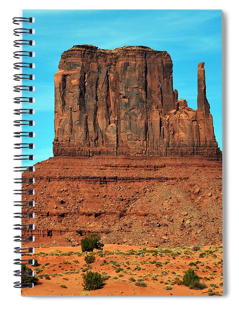 Monument Valley Spiral Notebook featuring the photograph Monument Valley Mitten Monolith Scenic Landscape by Shawn O'Brien