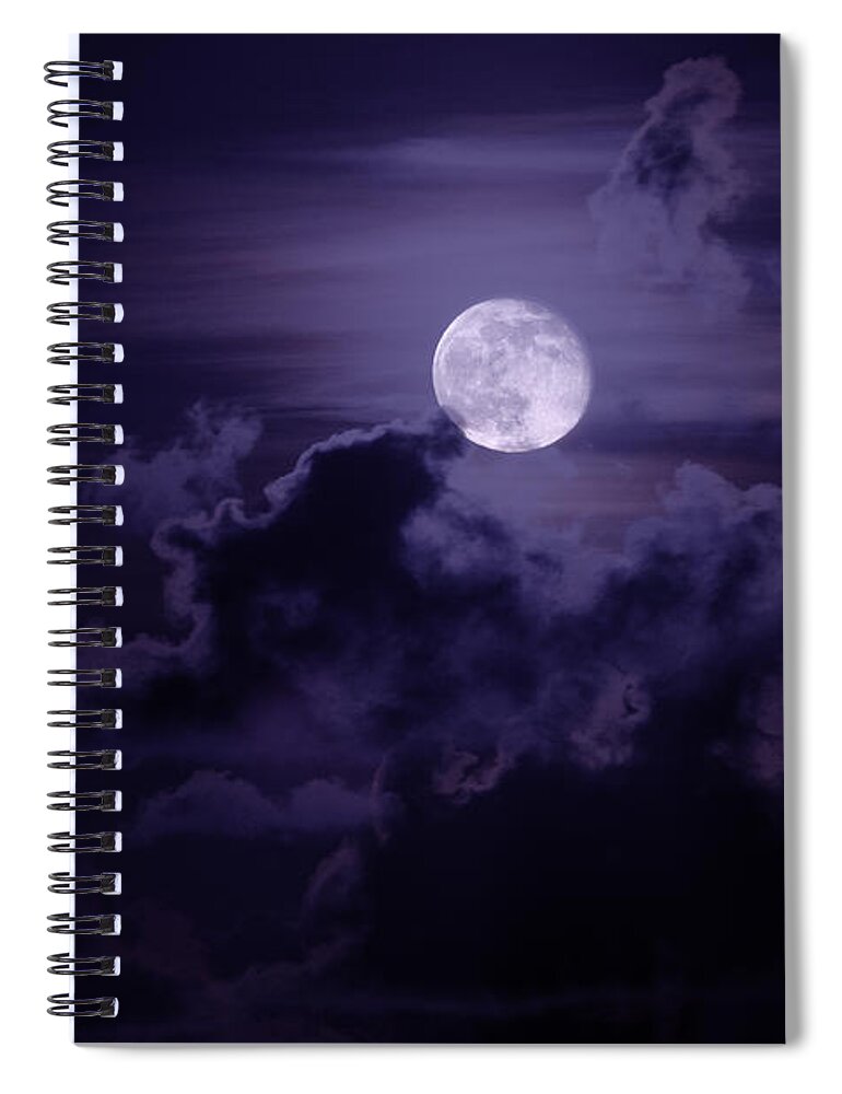 Nature Spiral Notebook featuring the photograph Moody Moon by Chad Dutson