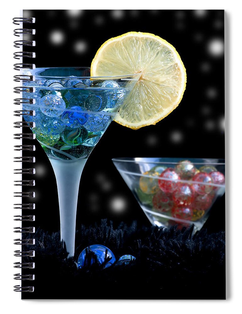 Creative Spiral Notebook featuring the photograph Moon light cocktail lemon flavour with stars 1 by Pedro Cardona Llambias