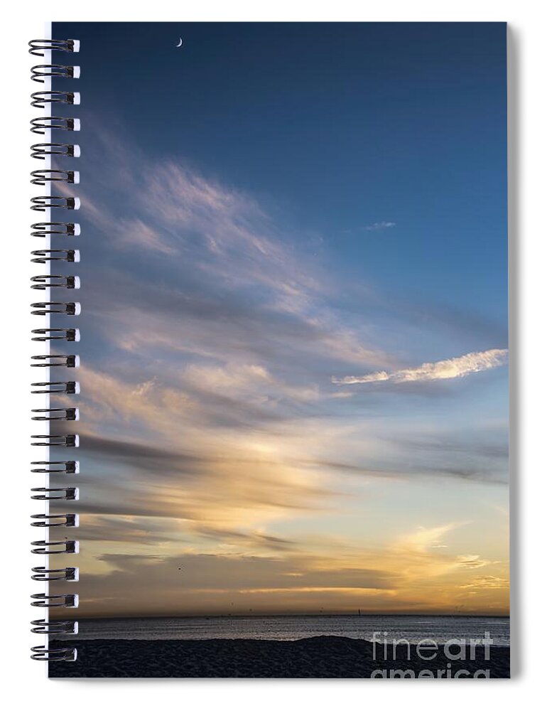 California Spiral Notebook featuring the photograph Moon Over Doheny by Peggy Hughes