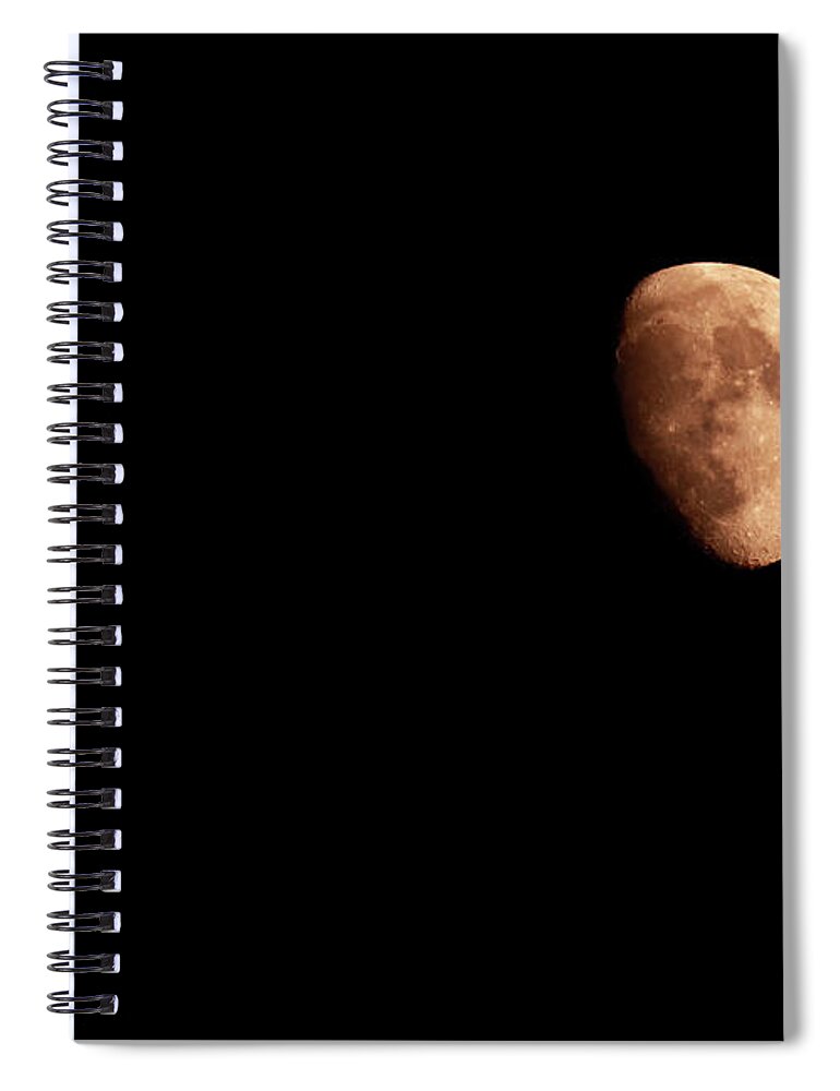 Supermoon Spiral Notebook featuring the photograph Moon Photo Gibbous by Orchidpoet