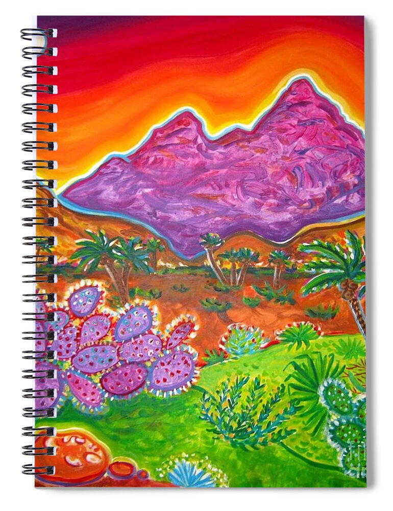 Rachel Houseman Spiral Notebook featuring the painting Moon Valley View by Rachel Houseman