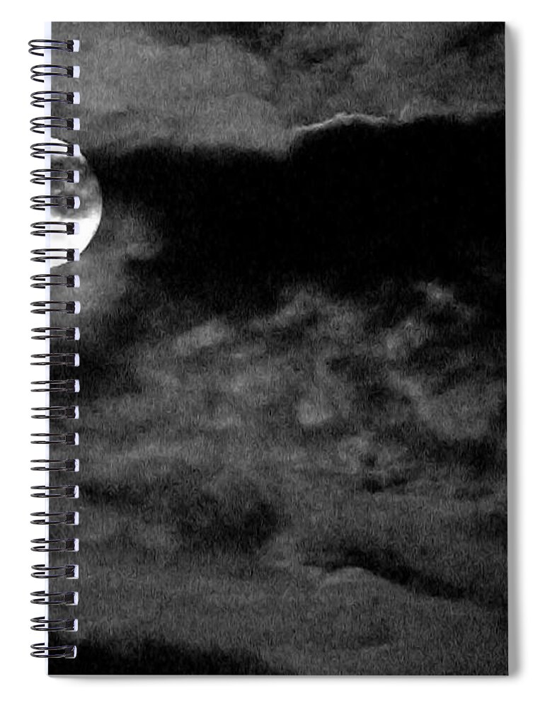 Nature Spiral Notebook featuring the photograph Moonlit clouds by Harold Zimmer
