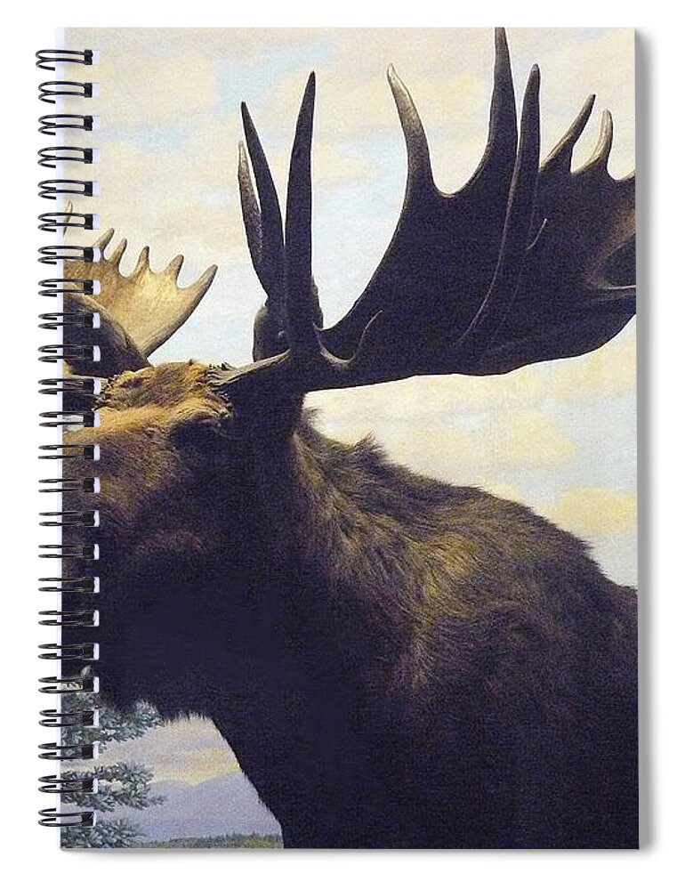 Nature Spiral Notebook featuring the photograph Moose Diorama by Mary Ann Leitch