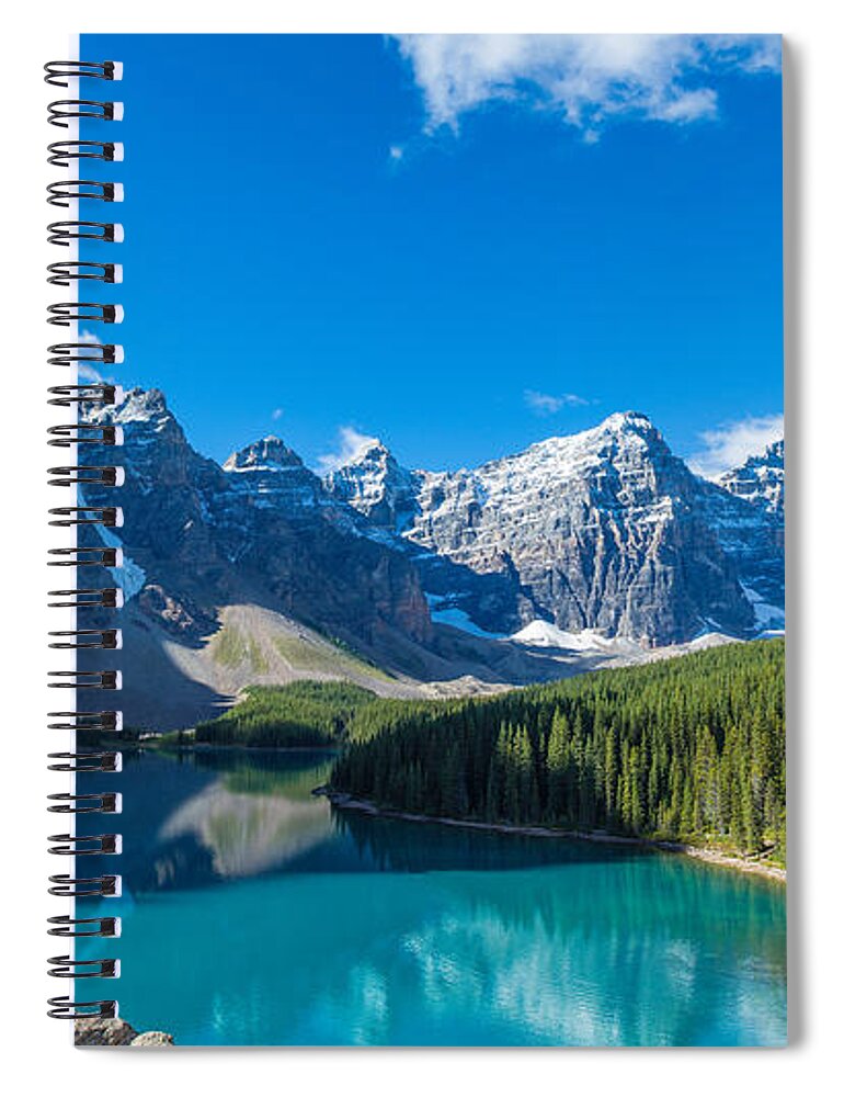 Photography Spiral Notebook featuring the photograph Moraine Lake At Banff National Park by Panoramic Images