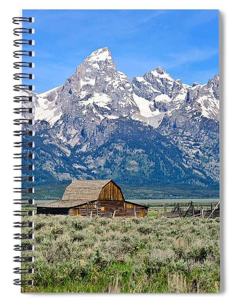 Grand Teton National Park Spiral Notebook featuring the photograph Mormon Row by Greg Norrell