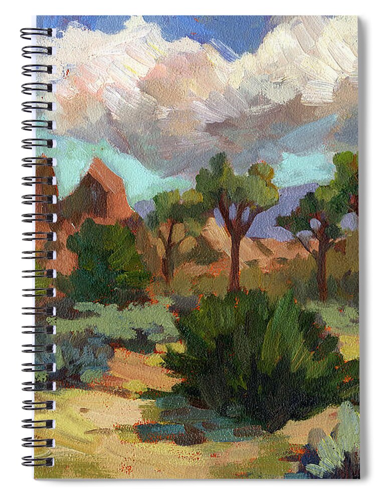 Morning Spiral Notebook featuring the painting Morning at Joshua by Diane McClary