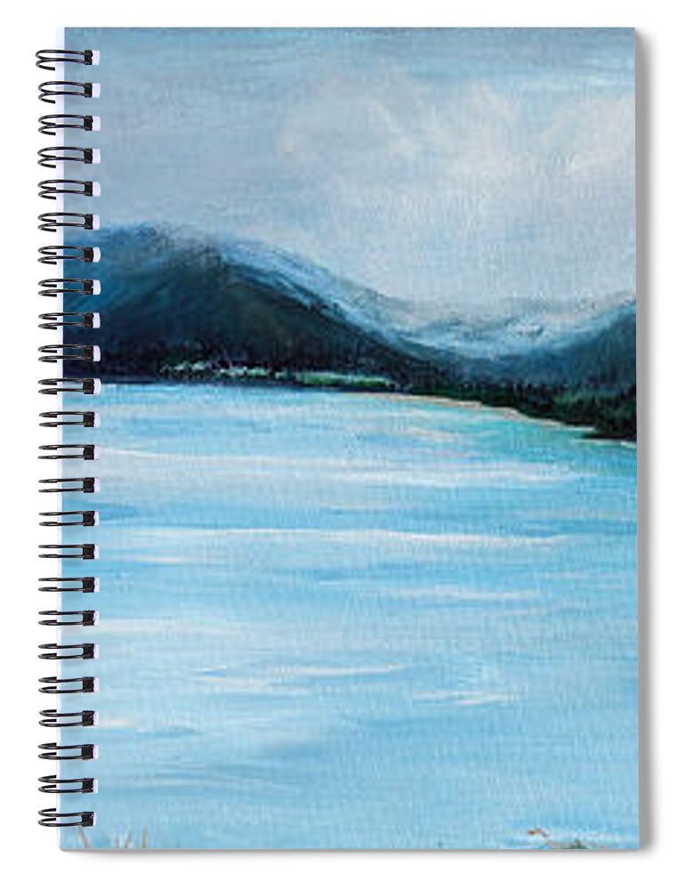 Water Nature Spiral Notebook featuring the painting Morning Blues by Petra Stephens