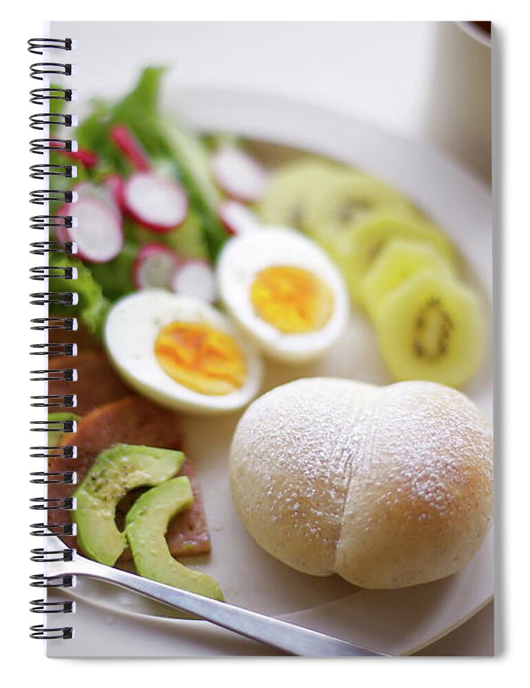Breakfast Spiral Notebook featuring the photograph Morning Breakfast by Cocoaloco
