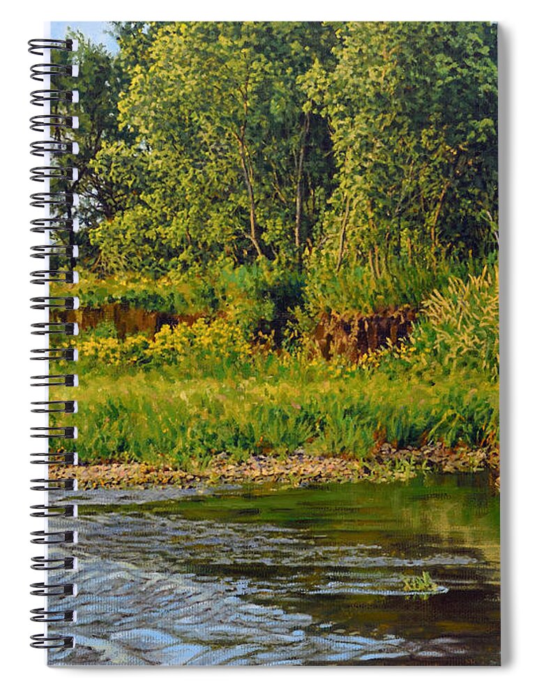 Summer Spiral Notebook featuring the painting Morning Glow by Bruce Morrison