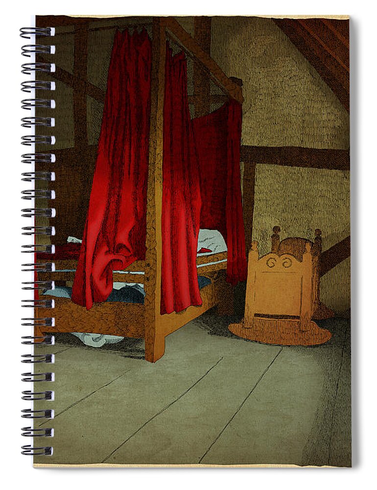 Bedroom Cradle Bed Light Curtains Spiral Notebook featuring the drawing Morning by Meg Shearer