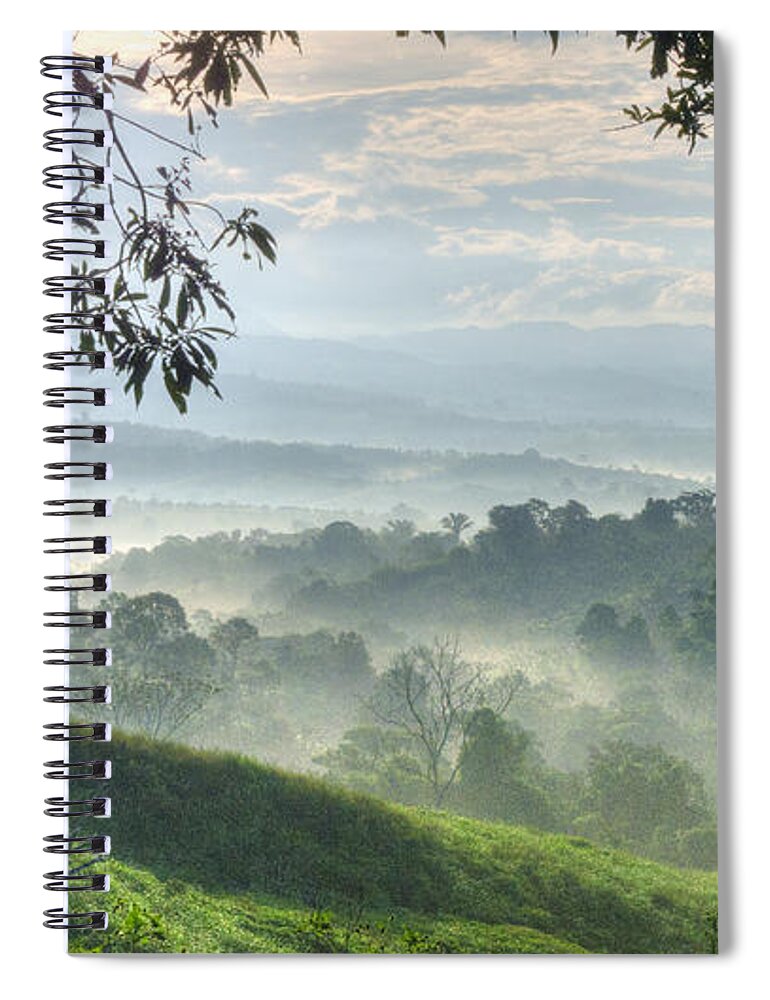 Landscape Spiral Notebook featuring the photograph Morning Mist by Heiko Koehrer-Wagner