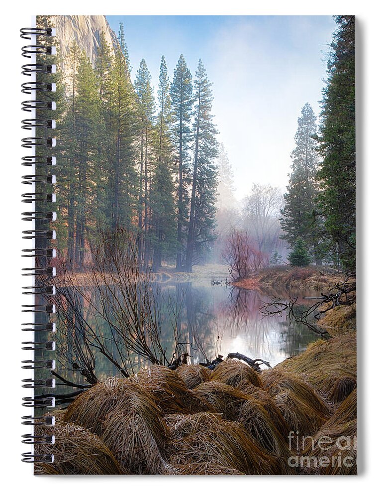 Yosemite Spiral Notebook featuring the photograph Morning On The Merced by Anthony Michael Bonafede