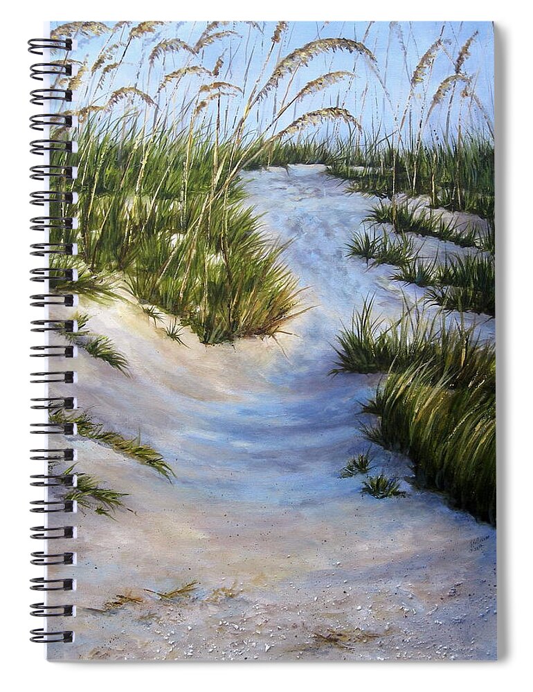 Beach Spiral Notebook featuring the painting Morning Shadows by Mary McCullah