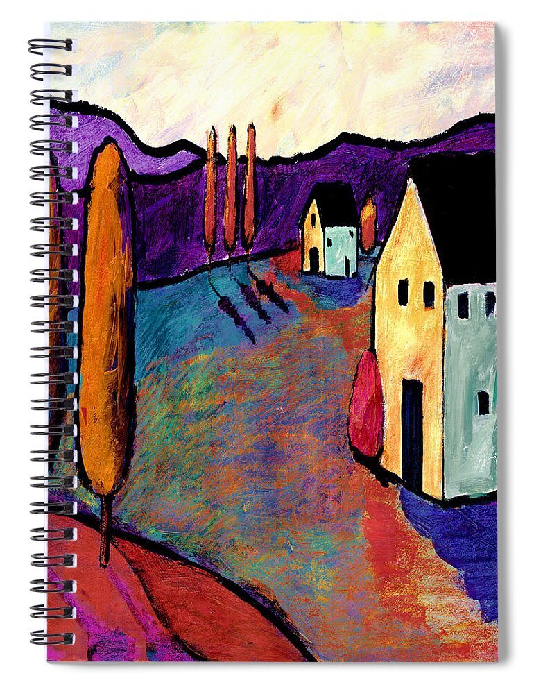 Village Spiral Notebook featuring the painting Morning Village by Dale Moses