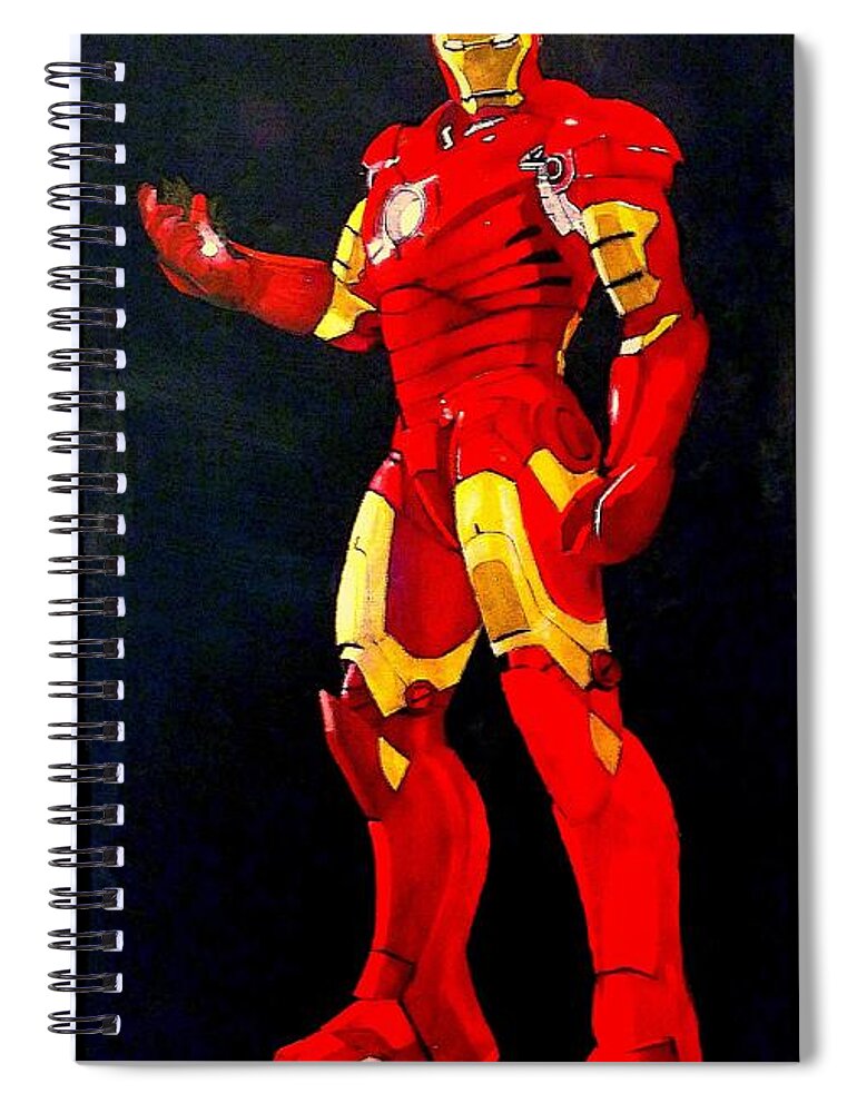 Iron Man Spiral Notebook featuring the painting Iron Man by Richard Le Page