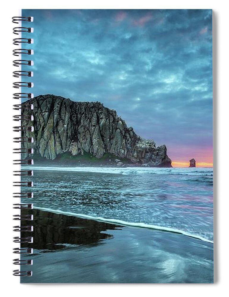 #faatoppicks Spiral Notebook featuring the photograph Morro Sunset by Tom Grubbe