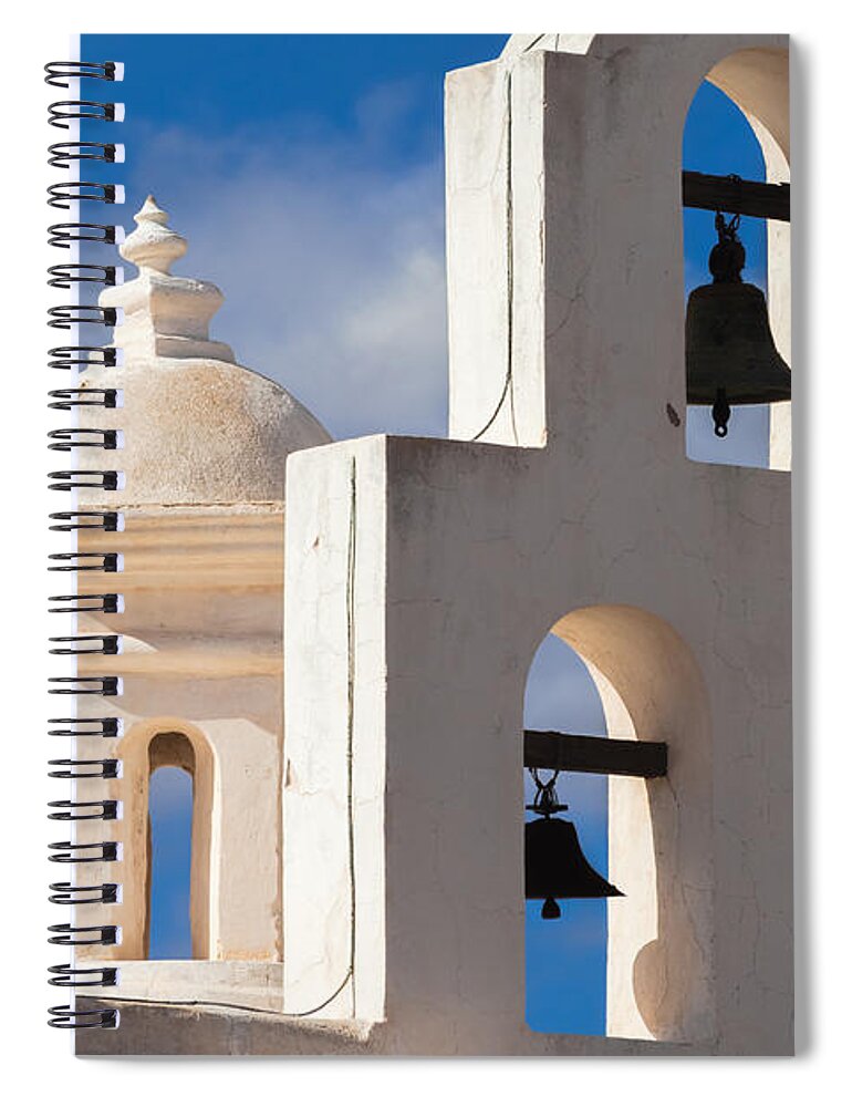 1797 Spiral Notebook featuring the photograph Mortuary Bells at San Xavier by Ed Gleichman