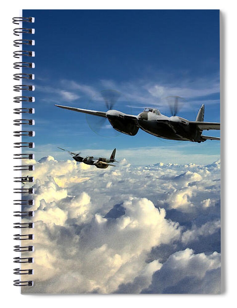 Mosquito Spiral Notebook featuring the digital art Mosquito Force by Airpower Art