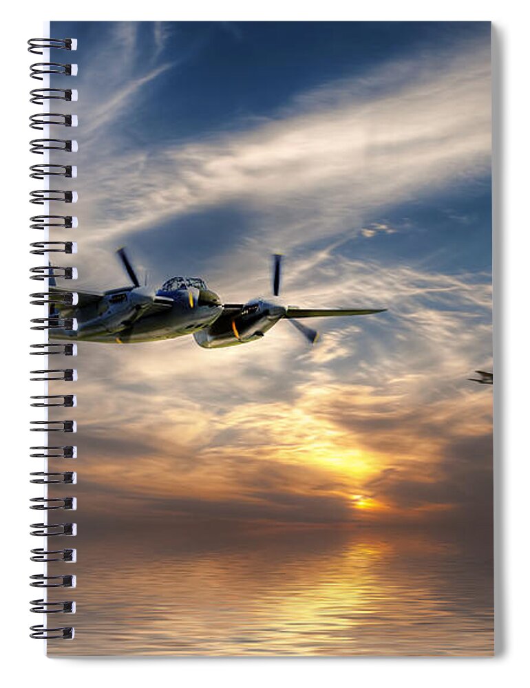 Mosquito Spiral Notebook featuring the digital art Mossies Head Home by Airpower Art