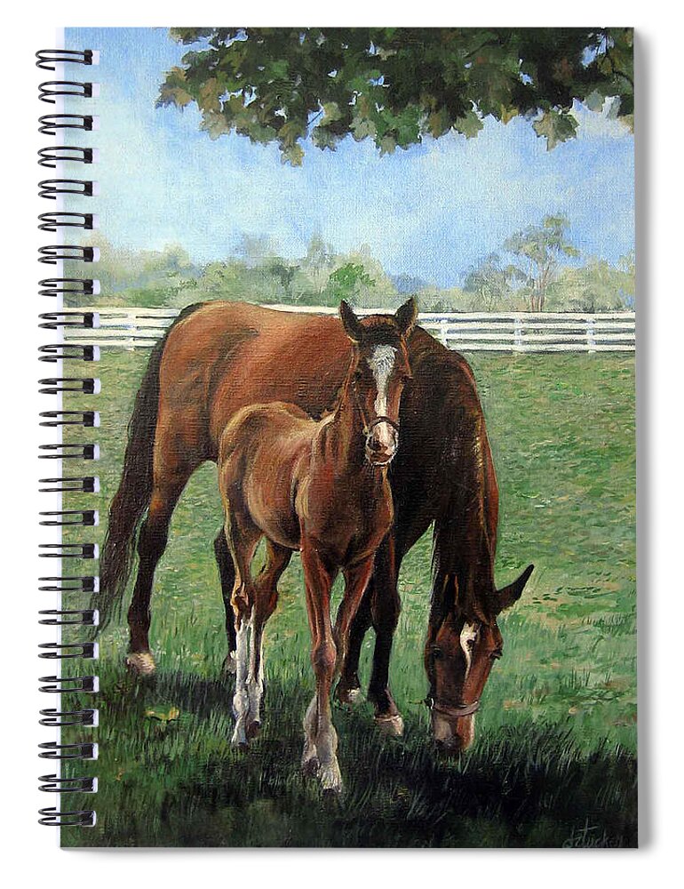 Nature Spiral Notebook featuring the painting Mother and Colt by Donna Tucker